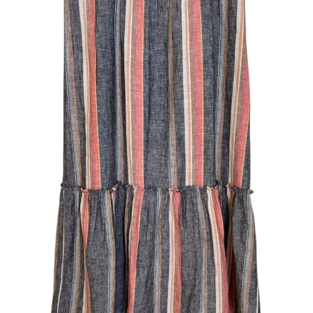 Joie Striped Sleeveless Linen Maxi Dress Size XXS - Picture 9 of 11